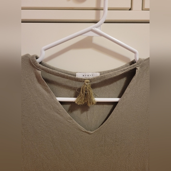 Cute green cotton shirt with choker made in korea - Picture 2 of 3